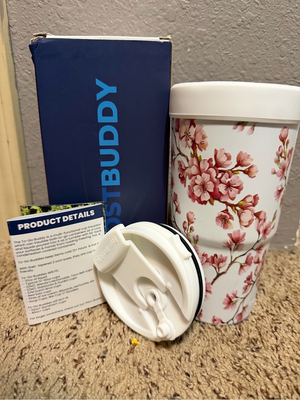 To-Go Buddy Floral Travel Tumbler - Pink Cherry Blossom